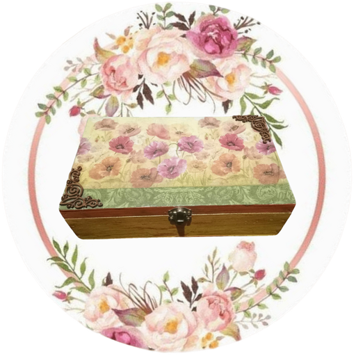 Caja de madera decorada con decoupage #1